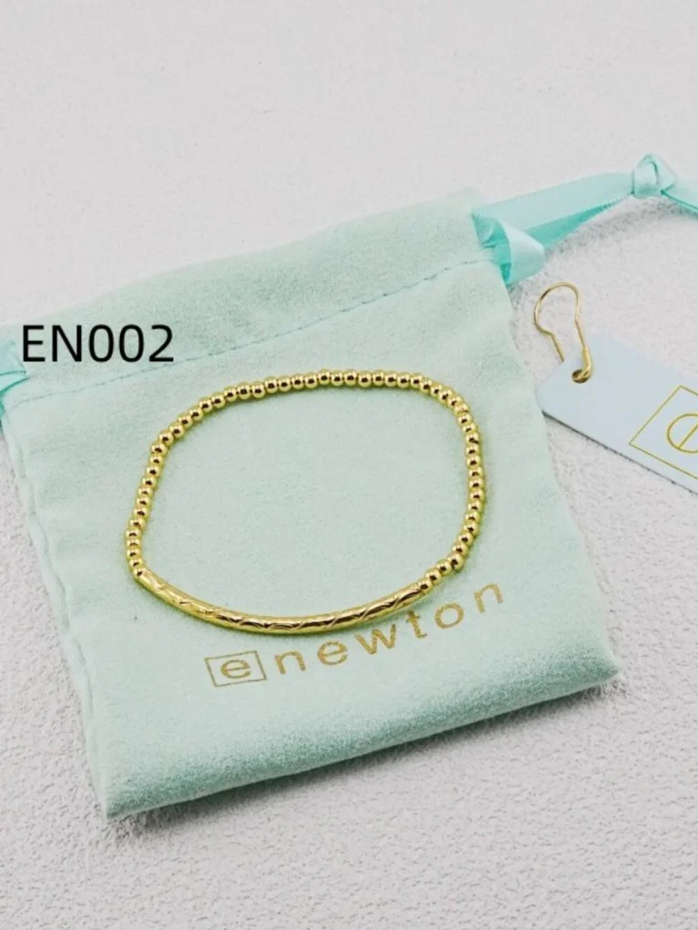 Enewton Gold Faceted Curved Tube Bead Bracelet